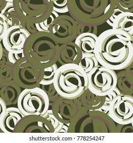 A seamless pattern consisting of spiral elements divided in two.
