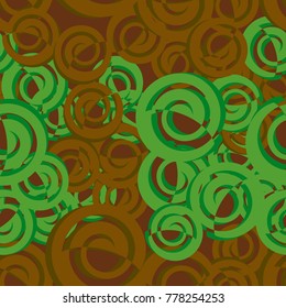 A seamless pattern consisting of spiral elements divided in two.