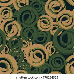 A seamless pattern consisting of spiral elements divided in two.