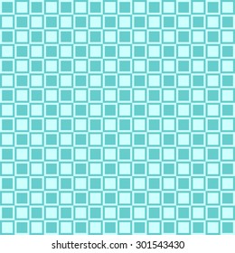Seamless pattern consisting of squares in aquamarine blue.