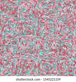 Seamless pattern consisting of squares made with short thick multi-colored brush strokes. Chaotic texture.