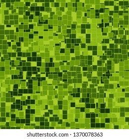 Seamless pattern consisting of squares with strokes. Shades of green. Editable.