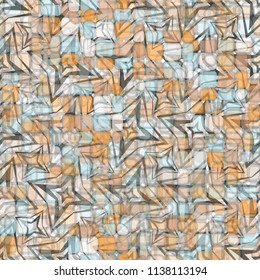 A seamless pattern consisting of translucent overlapping color spots with translucent contours.
Against the background of a texture made of four-beam oblique stars.
