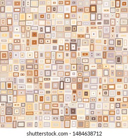A seamless pattern consisting of triple square trimmings and squares inside. Pleasant color combinations. Chaos.