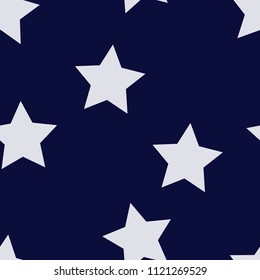 seamless pattern consisting of white stars on blue background