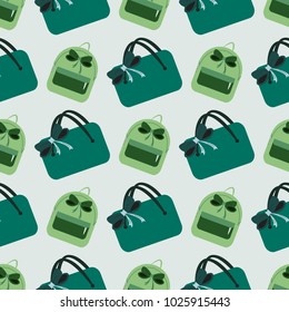 Seamless pattern consisting of women's handbags
