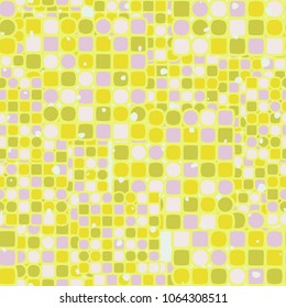Seamless pattern. It consists of circles and squares, as well as from intermediate figures. Multicolor. Fashionable.
