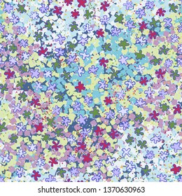 The seamless pattern consists of placers of drawn blots and abstract elements.