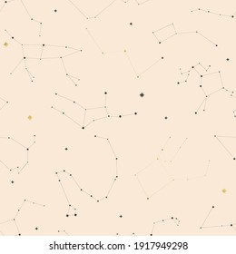 seamless pattern with constellations on a light background
