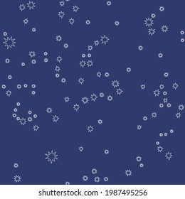 Seamless pattern of the constellations Ursa Major and Ursa Minor on a blue background, cosmos. Pattern for fabric, paper. Vector image.