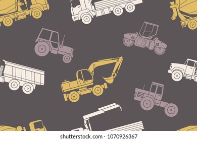 Seamless pattern Construction machines