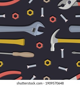 Seamless pattern with construction,home repair instruments. vector illustration.