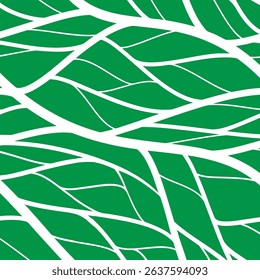 Seamless pattern. Continuous leaf and Tree Branch background. Surface pattern repeats leaf motif. Floral organic background. Green tea, repeating texture. Repeating leaves and Tree Branch background