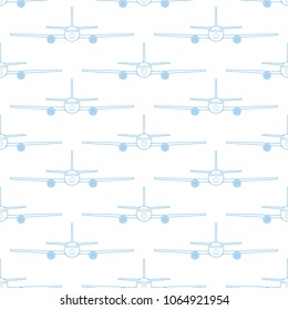 Seamless pattern of the contour aeroplanes