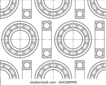 Seamless pattern of the contour ball bearings