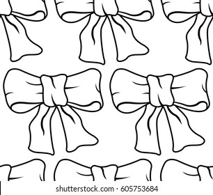 Seamless pattern of the contour bow knots