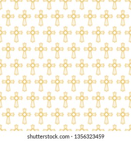 Seamless pattern of the contour christian cross