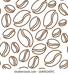 seamless pattern with contour coffee grains