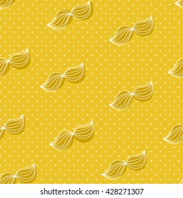 Seamless pattern with contour mustache. Vector graphic background