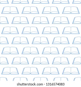 Seamless pattern of the contour open books