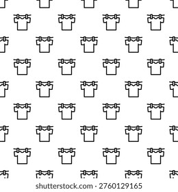 Seamless pattern of contour t shirts hanging on a line, representing laundry and chores