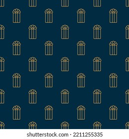 Seamless pattern with contours of gifts. Festive flat style design for packaging and print. Vector.