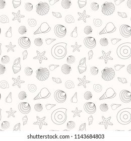 Seamless pattern from the contours of various shells