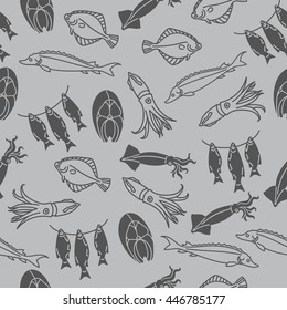 Seamless pattern with cooked fish.
Easy to change color. Mask is used.