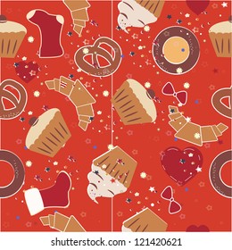 seamless pattern cookie ,bakery ,background