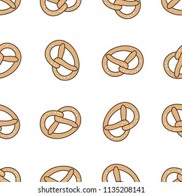 Seamless pattern with cookies. Biscuit. . Fresh pastry. Vector illustration. Suitable for printing on wrapping paper, textiles, menu design.