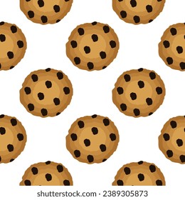 patrón transparente de la ilustración del pastel de cookies sobre fondo blanco