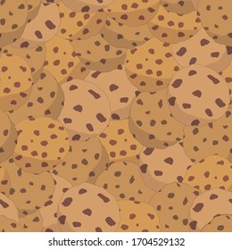 Patrón transparente de galletas con chocolate