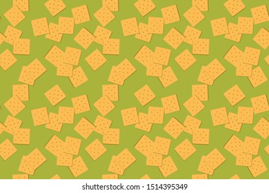 Seamless pattern with cookies and crackers. Vector illustration