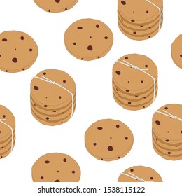 Seamless pattern cookies vector food illustration scrapbooking wallpaper print on fabric