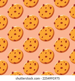 seamless pattern cookies wallpaer background design vector illustration mascots, emoticons and emoji for web ,printing,paper banner