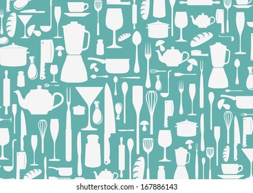 seamless pattern with cooking icons background