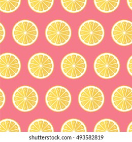 seamless pattern cooking recipe kitchen lemon on pink background vector wallpaper textiles yellow