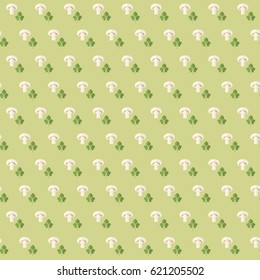 seamless pattern cooking recipe kitchen parsley mushroom on green background vector wallpaper textiles