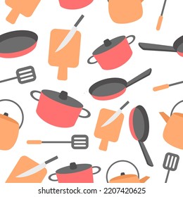 Patrón sin inconvenientes con utensilios de cocina. Textura creativa para tela, envoltura, textiles, papel pintado y prendas de vestir. Ilustración del vector