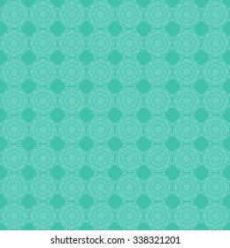 Seamless pattern with cool light cyan background and white ornamental texture.