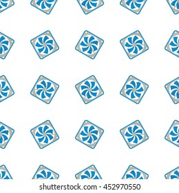Seamless pattern of cooling fan blue-gray color. Vector EPS 10.