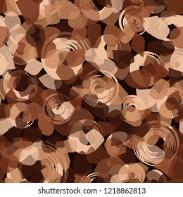 Seamless pattern. Copper camouflage with circles. Editable.