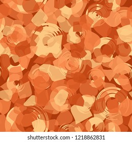 Seamless pattern. Copper camouflage with circles. Editable.