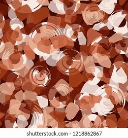 Seamless pattern. Copper camouflage with circles. Editable.