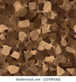 Seamless pattern. Copper camouflage with five-pointed stars. Editable.