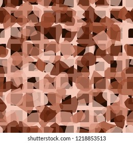 Seamless pattern. Copper camouflage with grille. Editable.