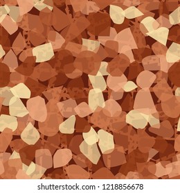 Seamless pattern. Copper camouflage with oblique perforated lines. Editable.