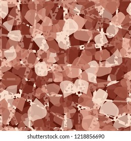 Seamless pattern. Copper camouflage with oblique perforated lines. Editable.