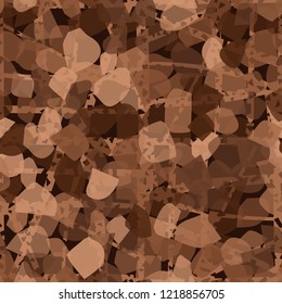 Seamless pattern. Copper camouflage with oblique perforated lines. Editable.