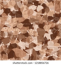 Seamless pattern. Copper camouflage with oblique perforated lines. Editable.